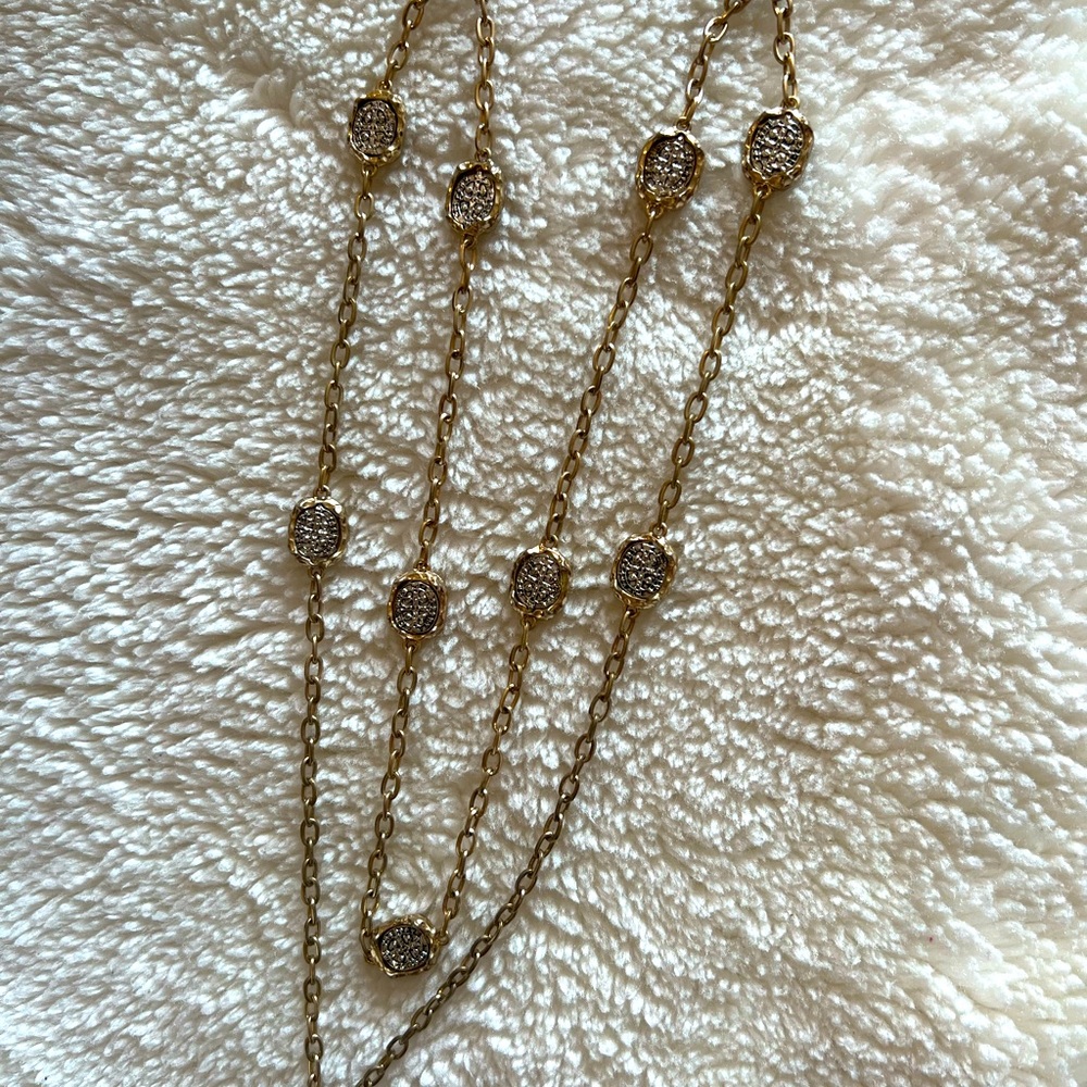 Necklace, gold with silver. Custom jewelry, Leigh 40 inches.